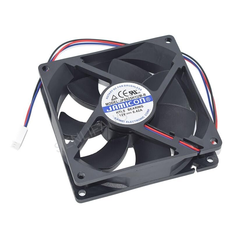 New for JF0925H1UM-R DC 12V 0.42A 90x90x25mm 3-Wire Server Square Fan