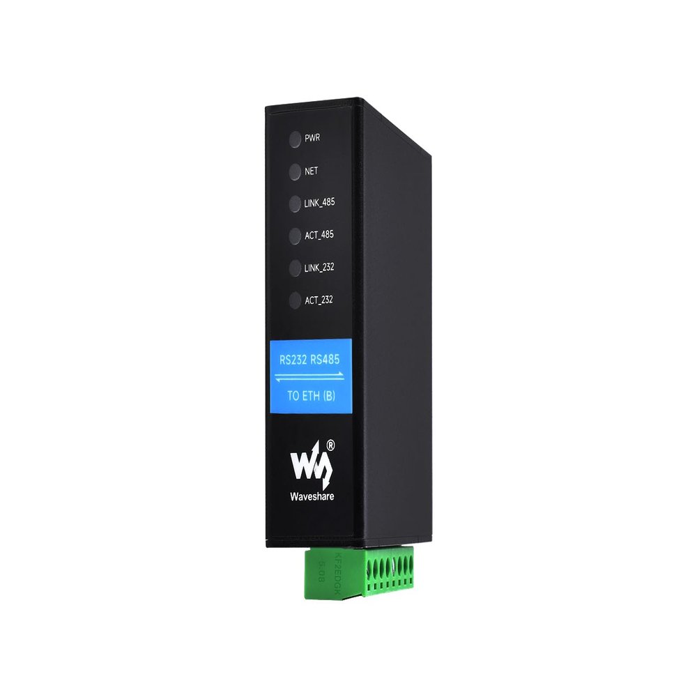 Waveshare RS232 RS485 to RJ45 Ethernet Serial Server, RS232 and RS485 Dual Channels Independent Operation, Dual Ethernet Ports, Common Network Port