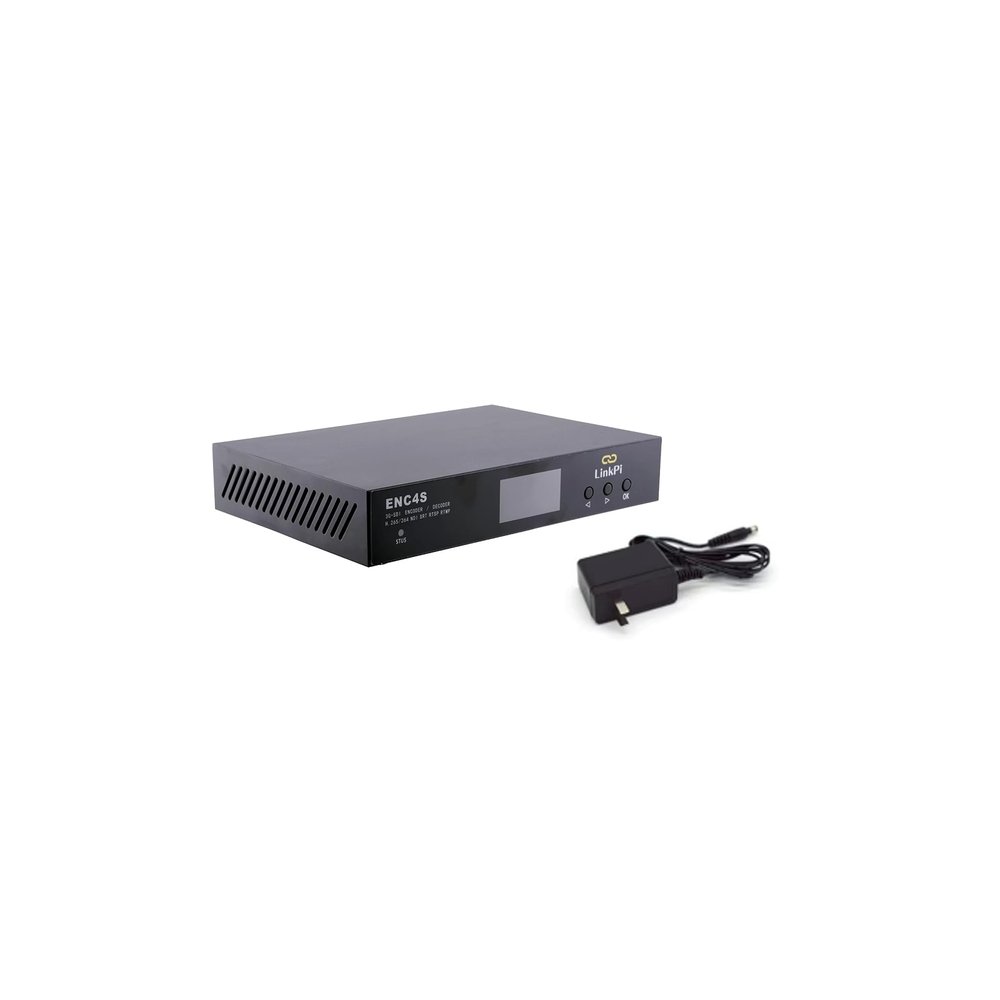 WayPonDEV Link Pi ENC4S 4-Channel 3G-SDI Encoder, 4K HD Decoder Support SRT/NDI/RTMP for YouTube Live Streaming H.265+smartP 4K60 HDMI Output with 2GB DDR4 RAM 8GB eMMC