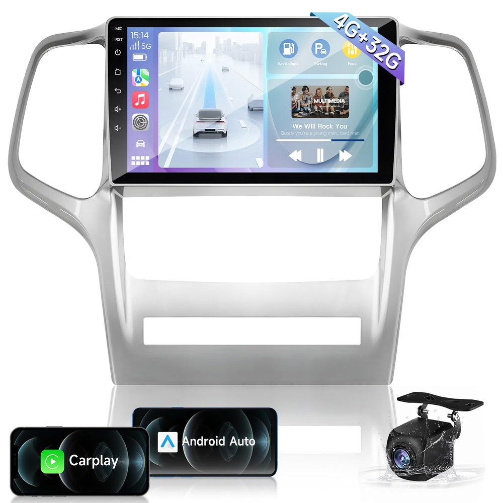 8Core 5GWiFi Car Radio for Jeep Grand Cherokee 2011 2012 2013: 9" 1280x800 Touch Screen Stereo Replacement Wireless Carplay Android Auto GPS Bluetooth5.0 FM DSP SWC Mirror Link Backup Camera