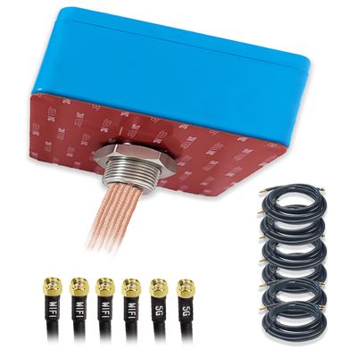 Maswell 6 Combo 5G 2X2 MIMO WIFI7 4X4 MIMO 700-6000MHz 6 in 1 Antenna Cellular 5G 4G LTE Screw and Adhesive Mount omnidirectional Bluetooth Wimax Zigbee Antenna SMA Male RP SMA Plug Not for Boosting