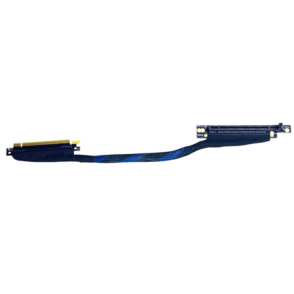 JMT PCIE 4.0 X16 Extension Cable 32GBS GEN4 Braided Mesh Harness Riser for AI Server Graphics Card Bendable GPU Adapter (30cm,16AD4 Right to Left)