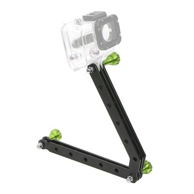 Aluminum Helmet Selfie Stick Extension Rod Adjustable Mount Arm Compatible with GoPro Hero Series, Insta360 ONE R, DJI Osmo Action, EKEN, AKASO EK7000 4K, Xiaoyi Action Cameras (Green)
