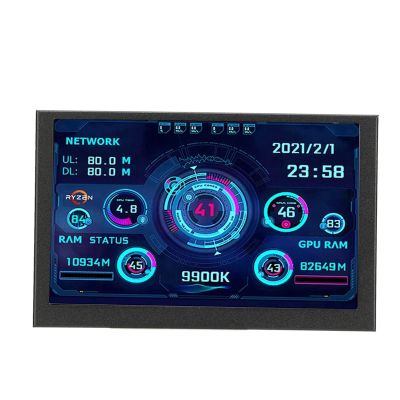 5 Computer Temp Monitor, for aida64 PC CPU Data Monitor, PC Sensor Panel Display, Type C USB Mini Secondary Screen