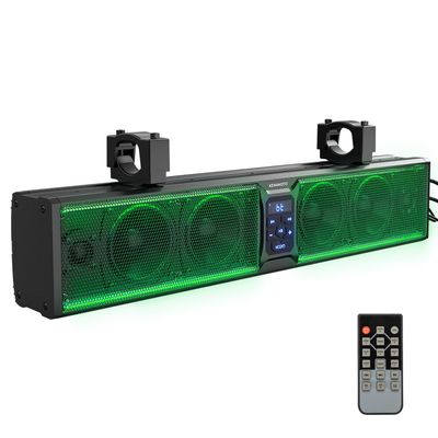 KEMIMOTO 6-Speaker Metal UTV Sound Bar, 25-inch IP65 Waterproof Golf Cart Sound Bar, ATV Speaker Bluetooth with RGB, SxS Soundbar Compatible with Polaris RZR Can-Am w/ 1.25 in - 2 in Roll Bar