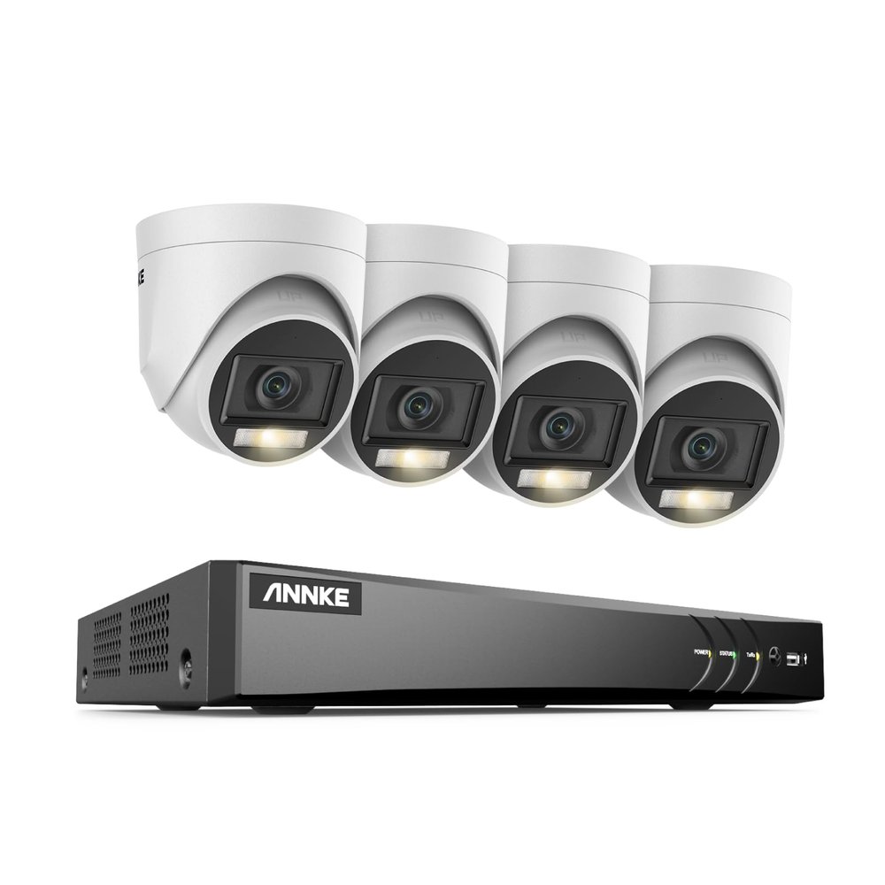 ANNKE 8CH Security Camera System, H.265+ 5-in-1 4K DVR Recorder with AI Human/Vehicle Detection, 4X 3K IP67 CCTV Outdoor Cameras with Smart Dual Light, Built-in Mic, Work with Alexa, NO Hard Drive