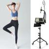 Asltoy Projector Tripod Stand with Wheels Laptop Tripod Stand Projector Tripod Laptop Stand Floor Stand Live Stream stand Treadmill Stand Music Stand with 6" LED Ring Light for Online Meeting Recording view 3
