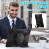 360 Rotation Case for Samsung Galaxy Tab S9 Ultra 14.6" Sturdy Cover Rotate Ring Stand Shoulder Carrying Strap Hand Strap Rugged Children Adults Outdoor Case (Black) view 4