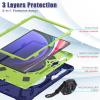 360 Rotation Case for Samsung Galaxy Tab S9 Ultra 14.6" Sturdy Cover Rotate Ring Stand Shoulder Carrying Strap Hand Strap Rugged Children Adults Outdoor Case (Navy+Green) view 2