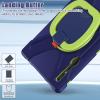 360 Rotation Case for Samsung Galaxy Tab S9 Ultra 14.6" Sturdy Cover Rotate Ring Stand Shoulder Carrying Strap Hand Strap Rugged Children Adults Outdoor Case (Navy+Green) view 4