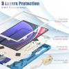 360 Rotation Case for Samsung Galaxy Tab S9 Ultra 14.6" Sturdy Cover Rotate Ring Stand Shoulder Carrying Strap Hand Strap Rugged Children Adults Outdoor Case (Colourful Blue) view 2