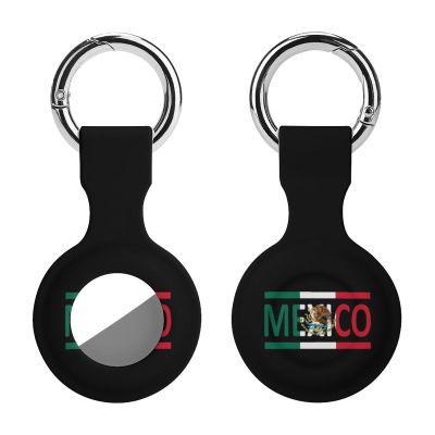 Mexican Flag Compatible with AirTag Case Keychain Air Tag Holder Silicone Protector Cover GPS Item Finders Accessories 1PCS