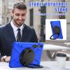 360 Rotation Case for Samsung Galaxy Tab S9 11" Sturdy Cover Rotate Ring Stand Shoulder Carrying Strap Hand Strap Rugged Children Adults Outdoor Case (Blue) view 4