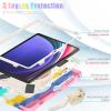 360 Rotation Case for Samsung Galaxy Tab S9+ 12.4" Sturdy Cover Rotate Ring Stand Shoulder Carrying Strap Hand Strap Rugged Children Adults Outdoor Case (Colorful Pink) view 2