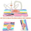 360 Rotation Case for Samsung Galaxy Tab S9+ 12.4" Sturdy Cover Rotate Ring Stand Shoulder Carrying Strap Hand Strap Rugged Children Adults Outdoor Case (Colorful Pink) view 3