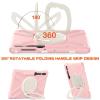 360 Rotation Case for Samsung Galaxy Tab S9+ 12.4" Sturdy Cover Rotate Ring Stand Shoulder Carrying Strap Hand Strap Rugged Children Adults Outdoor Case (Rosegold) view 3