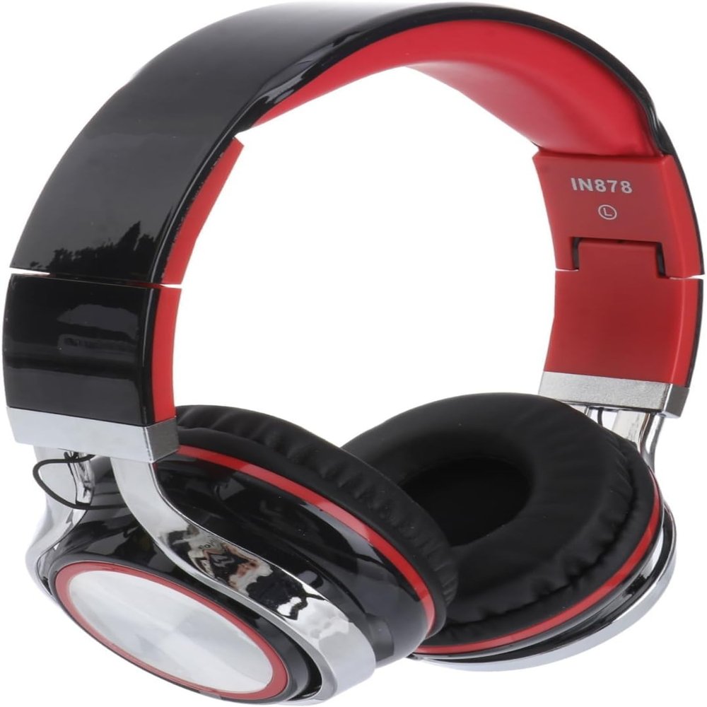 PATINS Wired Over Ear Headphones, Black & Red, 40mm Drivers, Noise-Isolating, Foldable, Lightweight, Perfect for Music, Gaming, Travel & Daily Use