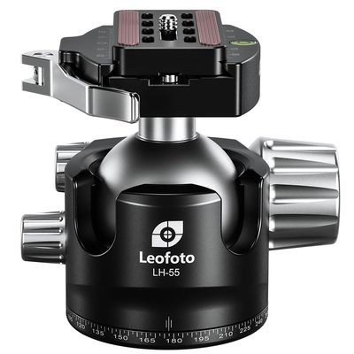 Leofoto LH-LR Ball Head, Lever Release, Bubber Level, Low Profile, 3/8" Srew Hole, Arca Compatible (LH-55LR)