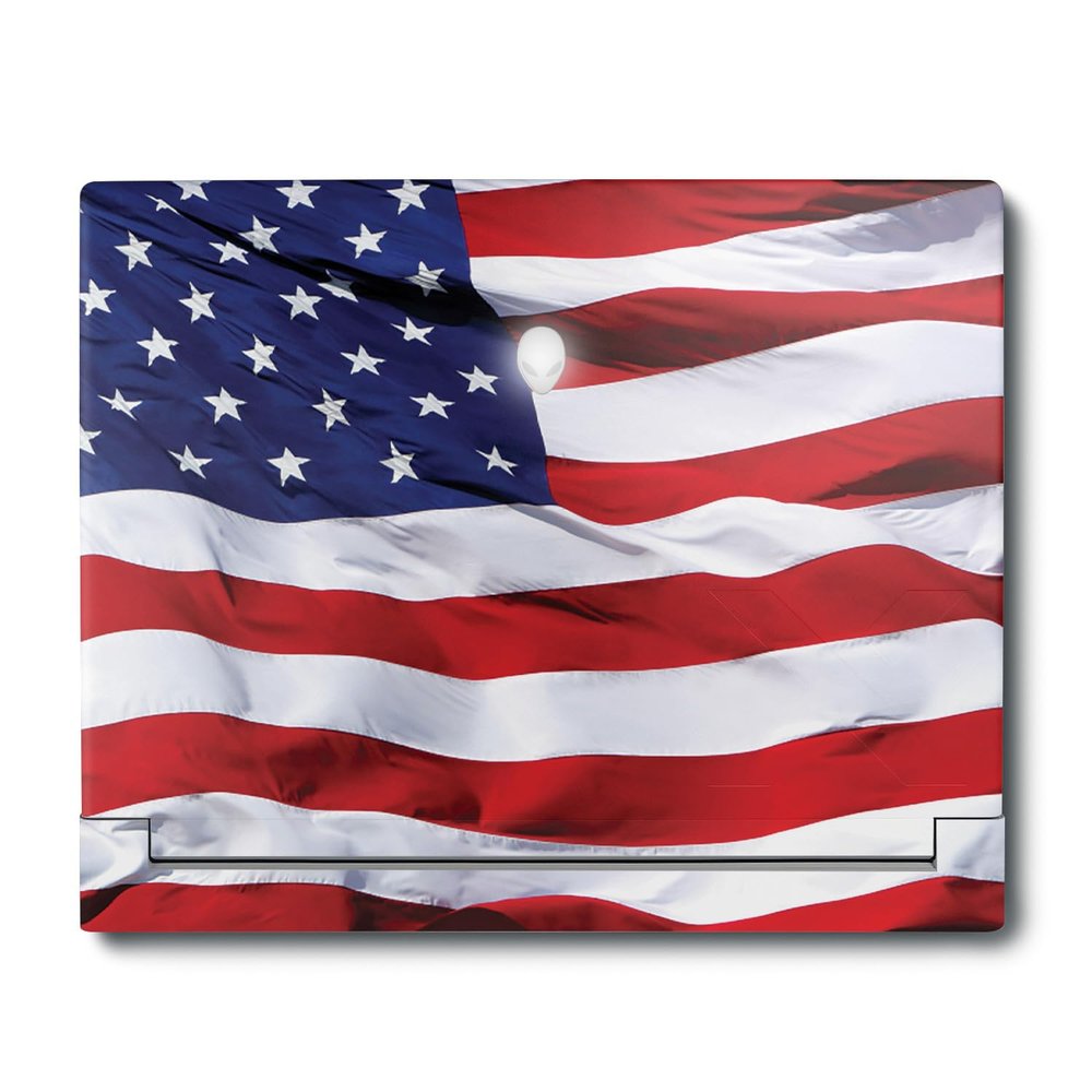 MightySkins Skin Compatible with Alienware X16 R1 (2023) Full Wrap Kit - American Flag | Protective, Durable, and Unique Vinyl Decal wrap Cover | Easy to Apply & Change Styles | Made in The USA
