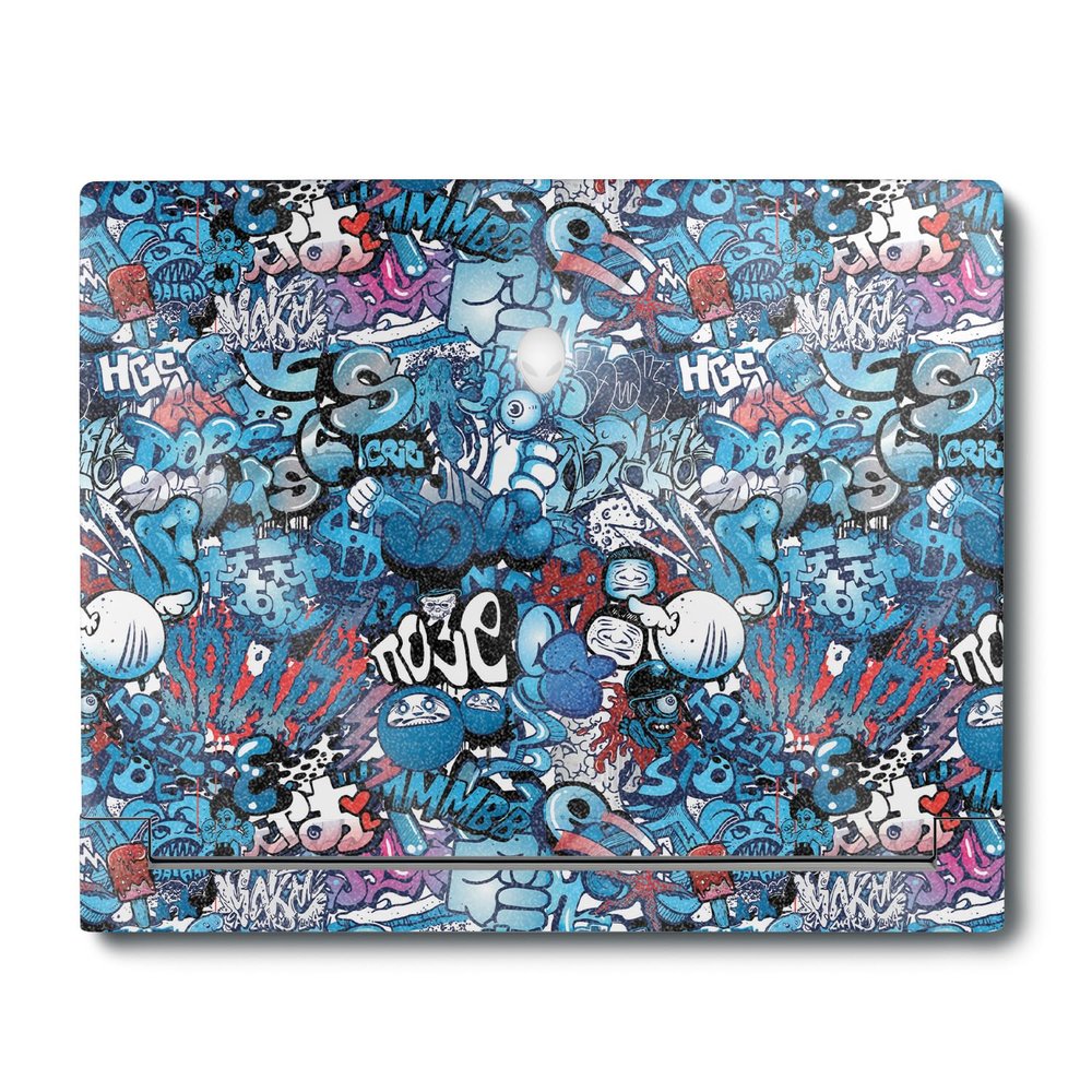 MightySkins Glossy Glitter Skin Compatible with Alienware X16 R1 (2023) Full Wrap Kit - Blue Meanies | Protective, Durable High-Gloss Glitter Finish | Easy to Apply & Change Styles | Made in The USA