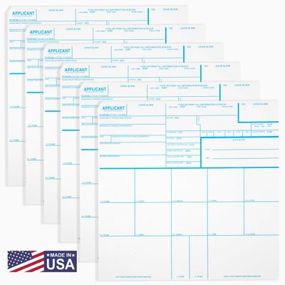 National Gun Trusts - Made in USA - FD-258 Fingerprint Cards 2026, 6 pack - 11-1-20 Version