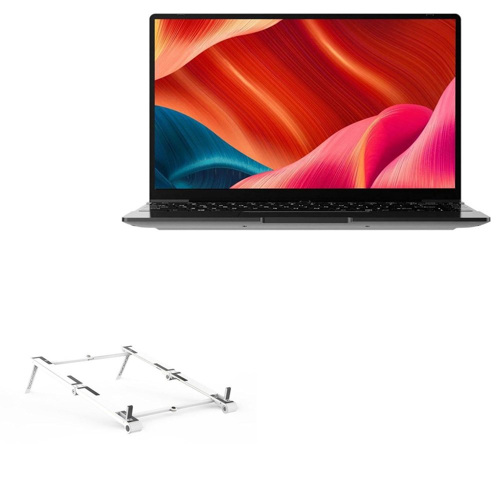 BoxWave Stand and Mount Compatible with Alldocube GT Book - Pocket Aluminum Stand 3-in-1, Portable Multi Angle Viewing Riser - Metallic Silver