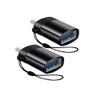 BoxWave Cable Compatible with HiFi Walker H2 Touch Pro - USB-C to A PortChanger (2-Pack), USB Type-C OTG USB Portable Keychain - Slate Black view 2