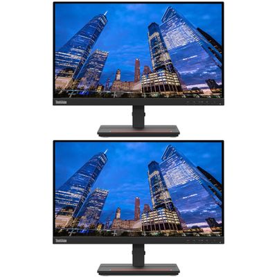 Lenovo ThinkVision S22e 22-inch 1920 x 1080 LED Backlit Full HD LCD Monitor, 2-Pack Bundle with HDMI, VGA