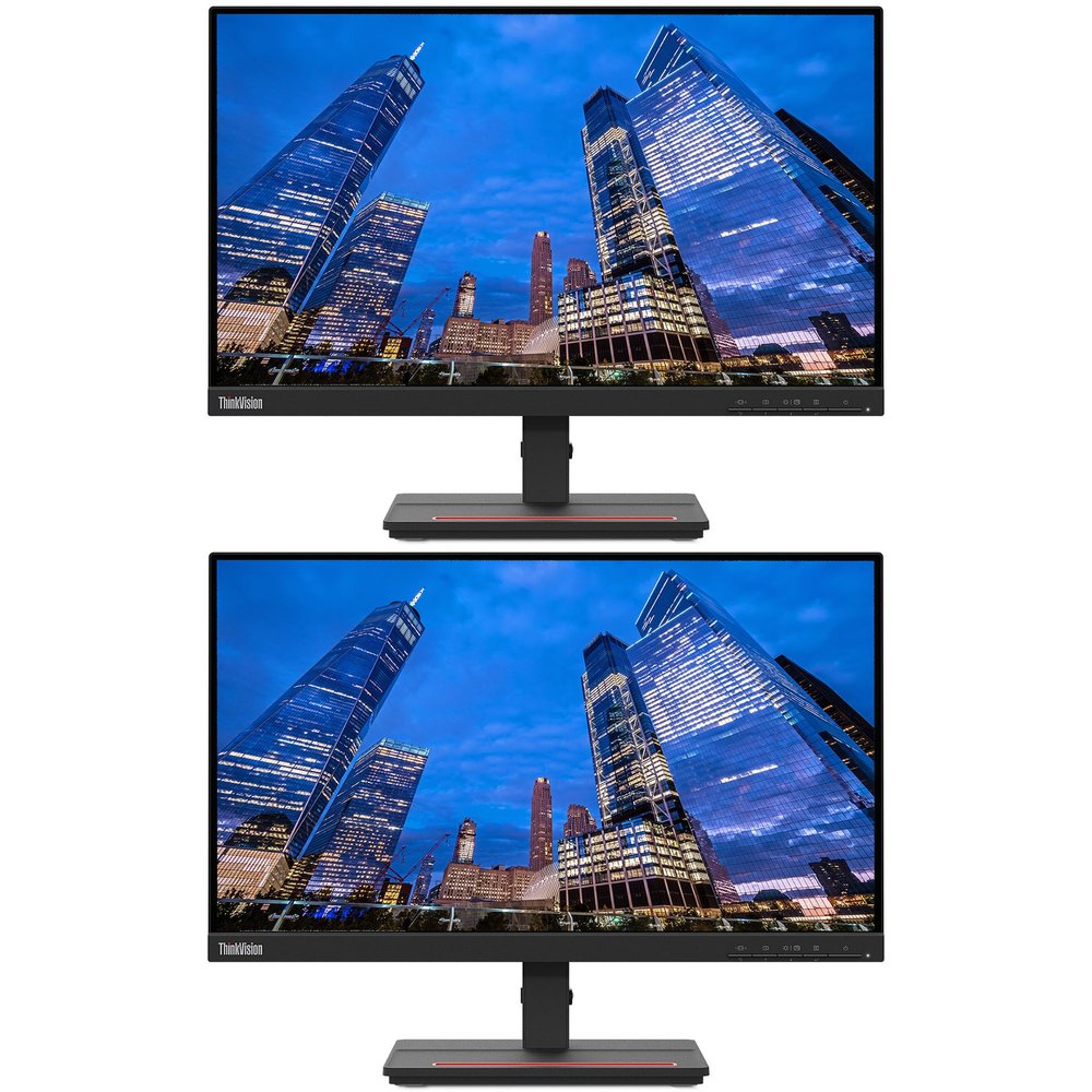 Lenovo ThinkVision S22e 22-inch 1920 x 1080 LED Backlit Full HD LCD Monitor, 2-Pack Bundle with HDMI, VGA