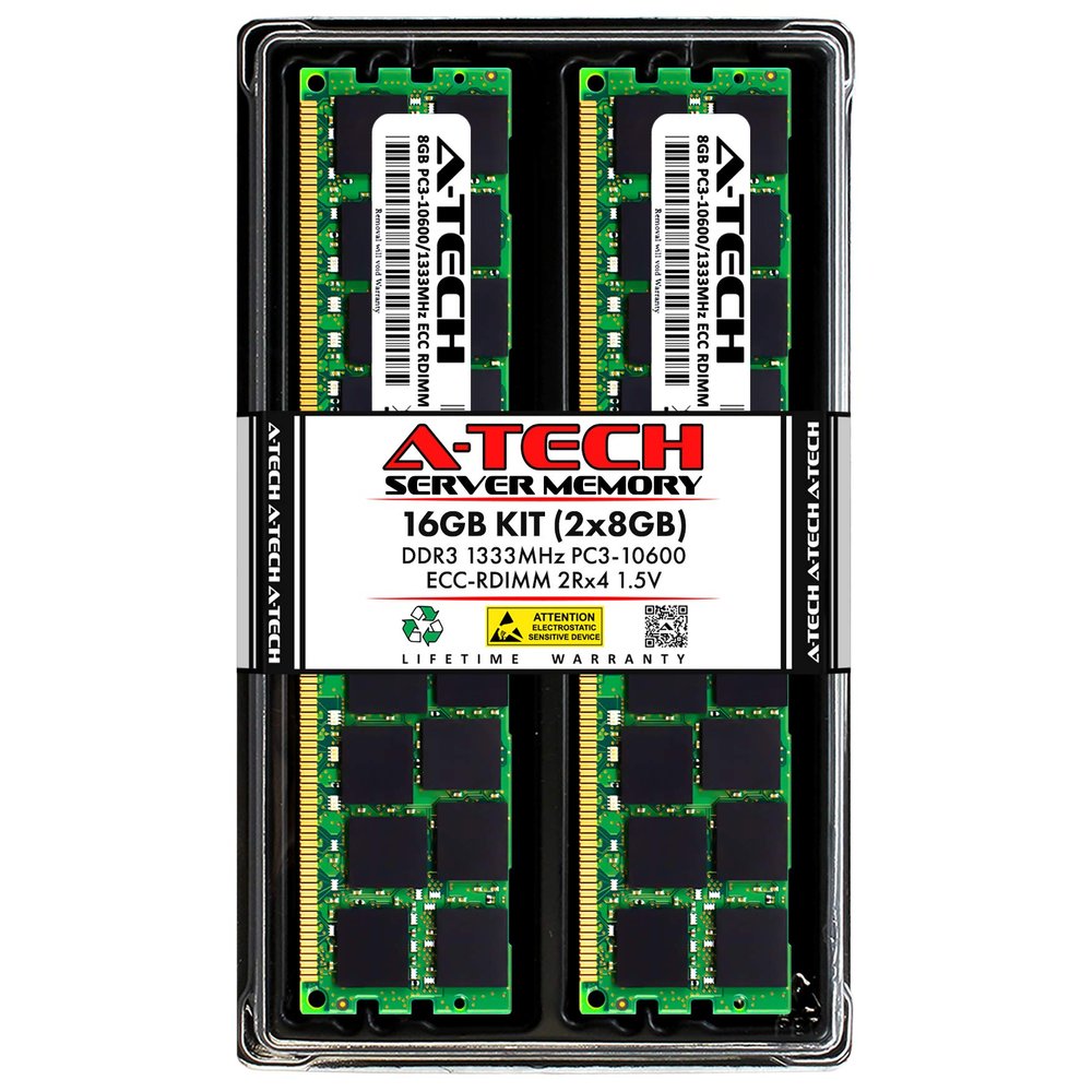 A-Tech 16GB Kit (2x8GB) RAM for IBM System x x3200 m3 7327, X3500 M4 Type 7383, x3650 M2 Type 7947, x3650 M4 Type 7915 | DDR3 1333MHz PC3-10600 ECC RDIMM 2Rx4 1.5V Registered Server Memory Upgrade