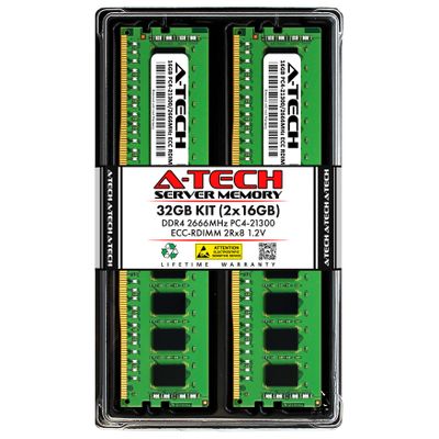 A-Tech 32GB Kit (2x16GB) RAM for Supermicro SuperServer 1018R-WR, 1028UX-LL3-B8, 2028TP-DC0R, 2028TP-DC1TR, E403-9D-16C-FRDN13+ | DDR4 2666MHz PC4-21300 ECC RDIMM 2Rx8 Registered Server Memory Upgrade