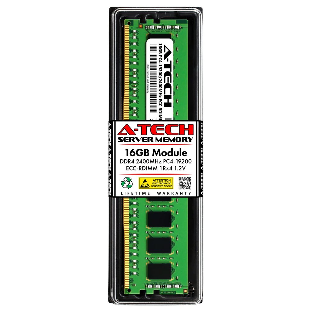 A-Tech 16GB RAM for ASUS Rack Server RS500-E8-RS4 V2, RS700-E8-RS4/V2, RS700-E8-RS8/V2, RS720-E8-RS24-E V2, RS720Q-E8-RS8-P | DDR4 2400MHz PC4-19200 ECC RDIMM 1Rx4 Registered Server Memory Upgrade