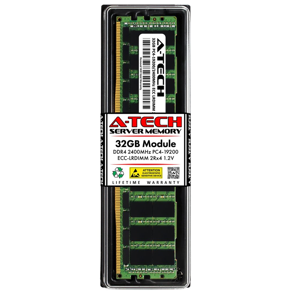 A-Tech 32GB RAM for ASUS Z10PE-D16/4L, Z10PH-D16, Z10PP-D24, Z10PR-D16 | DDR4 2400MHz PC4-19200 ECC LRDIMM 2Rx4 Load Reduced Server Memory Upgrade