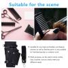 LALAFINA 1pc Black Hair Scissor Pouch Belt Multi-pocket Tool Bag for Barbers and Stylists Handmade Scissor Holder for Easy Access and Organization view 2