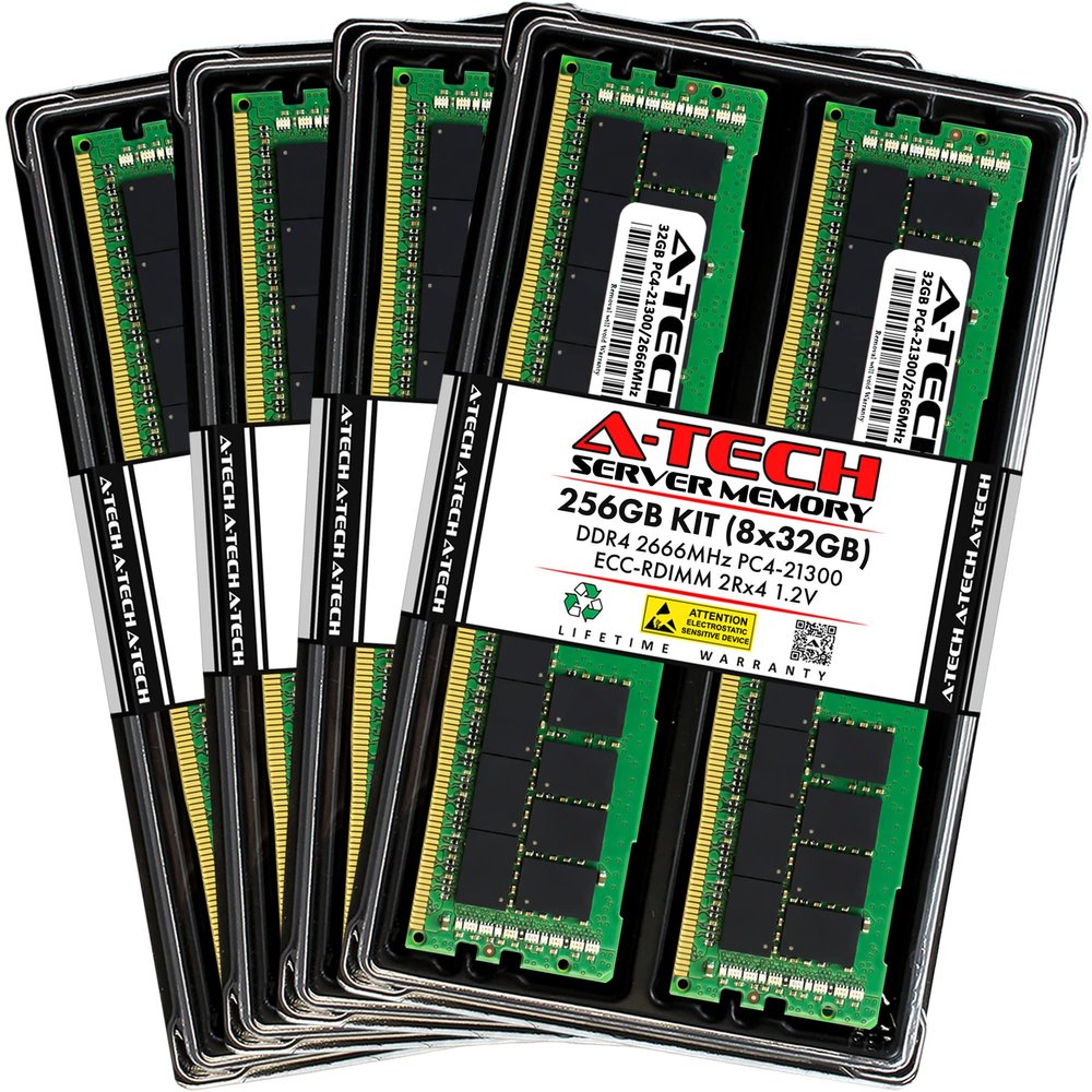 A-Tech 256GB Kit (8x32GB) RAM for Cisco UCS B200 M5, B480 M5, C220 M5, C240 M5, C480 M5 | DDR4 2666MHz PC4-21300 ECC RDIMM 2Rx4 Registered Server Memory Upgrade