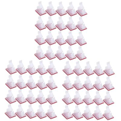 Mikikit 300pcs Self-Adhesive Double-Sided Cable Clips Adjustable Wiring Buckle for Organization Strong Grip Wire Management White
