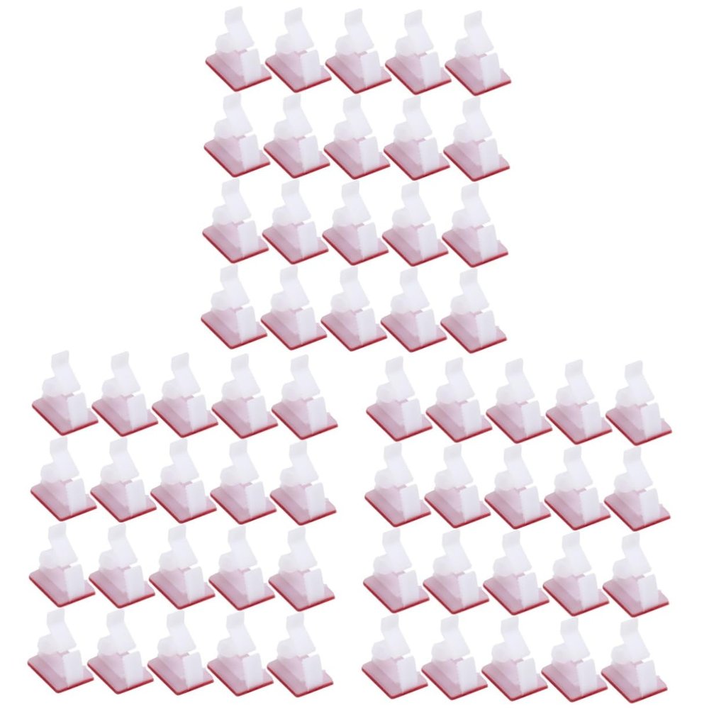 Mikikit 300pcs Self-Adhesive Double-Sided Cable Clips Adjustable Wiring Buckle for Organization Strong Grip Wire Management White