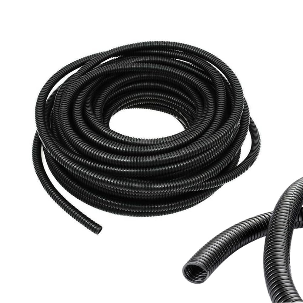 1/4 Inch Wire Loom Split Tubing - 16.5ft Cord Protector Electric Wires Covers, Automotive Wire Flexible Conduit, Plastic Wire Cover
