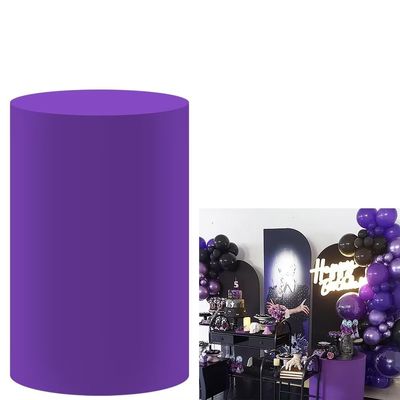 FiVan Birthday Baby Shower Party Decoration Props Purple Plinth Cover Elastic Stretch Spandex Pedestal Cover for Metal Cylinder Stands HP-1899