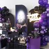 FiVan Birthday Baby Shower Party Decoration Props Purple Plinth Cover Elastic Stretch Spandex Pedestal Cover for Metal Cylinder Stands HP-1899 view 3