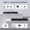 TESmart USB 3.0 DisplayPort + HDMI KVM Switch 2 Monitors 2 Computers 4K@60Hz, Dual Monitor KVM Switch 2 Port Extended Display, EDID Emulators, Headset, Hotkey Switch, Button Switch with All Cables view 4