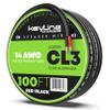 14 Gauge Speaker Wire - 100 Feet Black | 14-2 AWG Gauge - Rated for Marine & Outdoor in Ground Burial & in Wall CL3 CL2, 2 Conductors - CCA Copper Clad Aluminum, Black 100ft view 1
