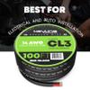 14 Gauge Speaker Wire - 100 Feet Black | 14-2 AWG Gauge - Rated for Marine & Outdoor in Ground Burial & in Wall CL3 CL2, 2 Conductors - CCA Copper Clad Aluminum, Black 100ft view 2