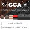 14 Gauge Speaker Wire - 100 Feet Black | 14-2 AWG Gauge - Rated for Marine & Outdoor in Ground Burial & in Wall CL3 CL2, 2 Conductors - CCA Copper Clad Aluminum, Black 100ft view 4