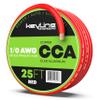 1/0 Gauge Amp Wire - 25ft Red | Best Used for Battery Cable, Marine Speaker Wiring, Solar Systems for RV Trailer, Car Audio Speaker, 8 AWG Automotive Copper Clad Aluminum (CCA) view 1