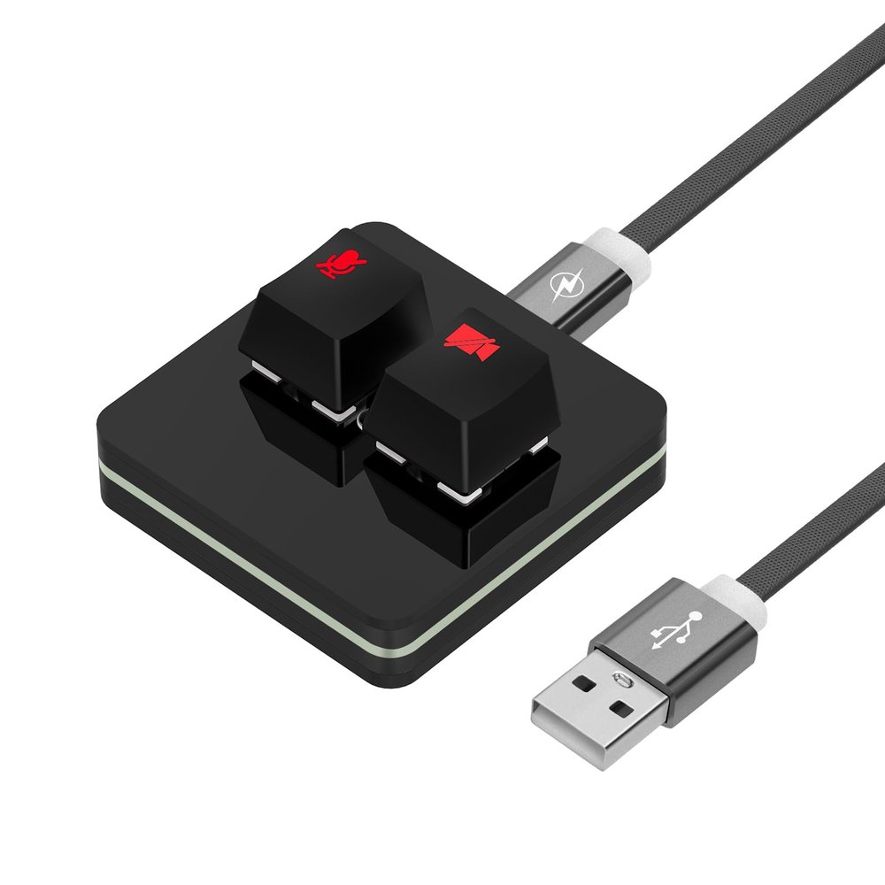 Geekria RGB Meeting Mute Controller Compatible with Windows Microsoft Teams App, Mute/Unmute Mic Audio, Stop/Start Video Mechanical Keyboard Buttons for Online Class, Conference (Black)