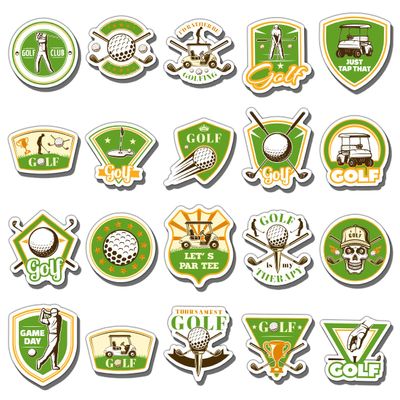 20 Pack pcs Sports Golf Stickers for Water Bottles Waterproof Scrapbooking Laptop Luggage Computer Funny Aesthetic Sticker Packs Set Teens Adults Golfers Girls Boys Vinyl Decals