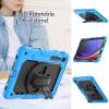 Case for Samsung Galaxy Tab S9 11-Inch 2023 (SM-X710/716B/718U), Heavy Duty Shockproof Rugged Cover with 360 Rotating Kickstand & Hand Strap, Shoulder Strap, S Pen Holder,Light Blue view 2