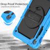 Case for Samsung Galaxy Tab S9 11-Inch 2023 (SM-X710/716B/718U), Heavy Duty Shockproof Rugged Cover with 360 Rotating Kickstand & Hand Strap, Shoulder Strap, S Pen Holder,Light Blue view 4