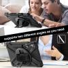 Case for Samsung Galaxy Tab S9 11 inch 2023 (SM-X710/X716B/X718U), Heavy Duty Rugged Protective Cover with 360 Rotating Kickstand & Hand Strap, Shoulder Strap,Black view 2